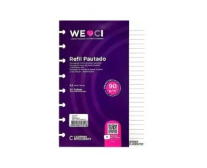 REFIL CADERNO INTELIGENTE A5 PAUTADO 90G C/50FLS