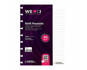 REFIL CADERNO INTELIGENTE MEDIO PAUTADO 90G C/50FLS