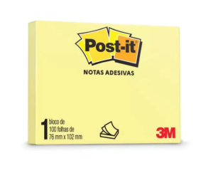 BLOCO ADESIVO POST-IT 3M 76X102MM 100FLS AMARELO