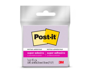 BLOCO ADESIVO POST-IT 3M 76X76MM 45FLS ROXO