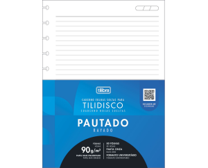 REFIL CADERNO TILIDISCO TILIBRA GRANDE C/ PAUTA 90G 80FLS