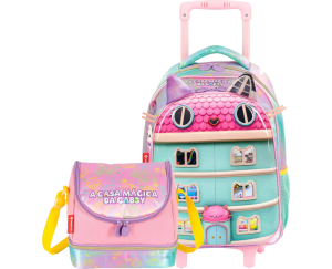 KIT MOCHILA RODINHA + LANCHEIRA SESTINI GABBY PARTY ROOM