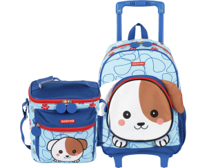 KIT MOCHILA RODINHA + LANCHEIRA SESTINI MEDIA KIDS X DOG
