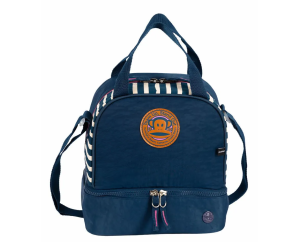 LANCHEIRA SESTINI 2 COMPARTIMENTOS PAUL FRANK WORLD NAVY AZUL MARINHO