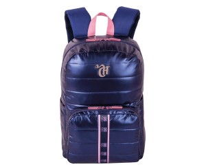 MOCHILA SESTINI CAPRICHO PUFFER AZUL METÁLICO