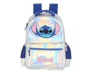 MOCHILA LUXCEL STITCH HOLOGRÁFICA PRATA