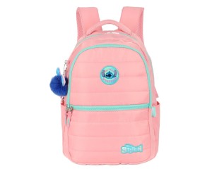 MOCHILA LUXCEL LAPTOP STITCH SALMAO
